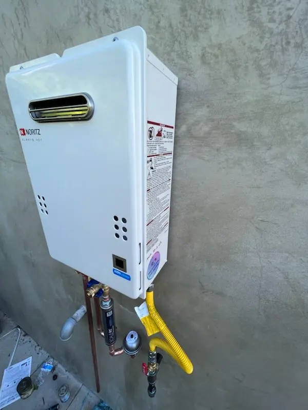 Tankless water heater installation for New Design Acres homes